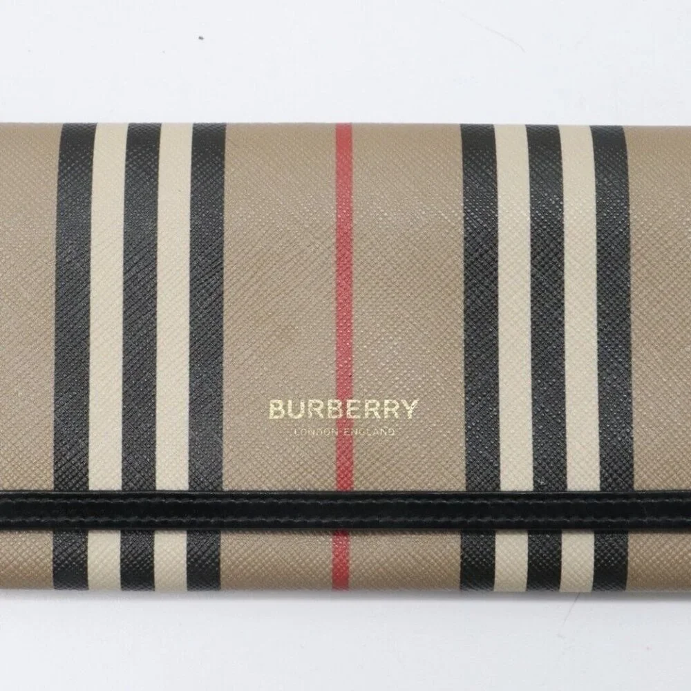 Burberry Halton Striped Canvas Continental Wallet Clutch - Picture 2 of 14
